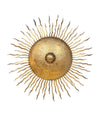 A pair of large 1950s Spanish sunburst wrought iron wall sconces