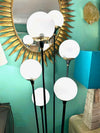 An orignal 1950s Stilnovo "Arberello" black lacquer and brass six light floor lamp