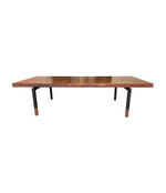 A very sleek Danish 1960s Rosewood coffee table with black metal frame and rosewood legs