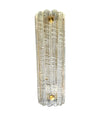 A large quality pair of 1950s Orrefors glass and brass wall sconces by Carl Fagerlund
