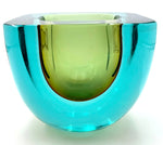 A wonderful large 1960s Sommerso turquoise and green Murano glass bowl by Seguso