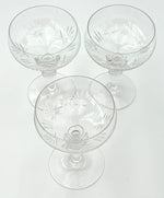 A set of eight 1930s Val St Lambert crystal glasses with etched stars