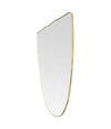 A large orignal Italian 1950s shield mirror with brass frame