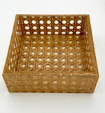 A Gabriella Crespi style Italian 1970s lucite and woven rattan two box set