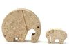 A pair of Italian 1970s carved travertine elephants by Fratelli Mannelli