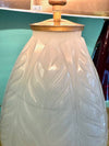 A French 1930s Cristallerie Lorraine Alsace pressed glass opaline lamp with leaf desgin