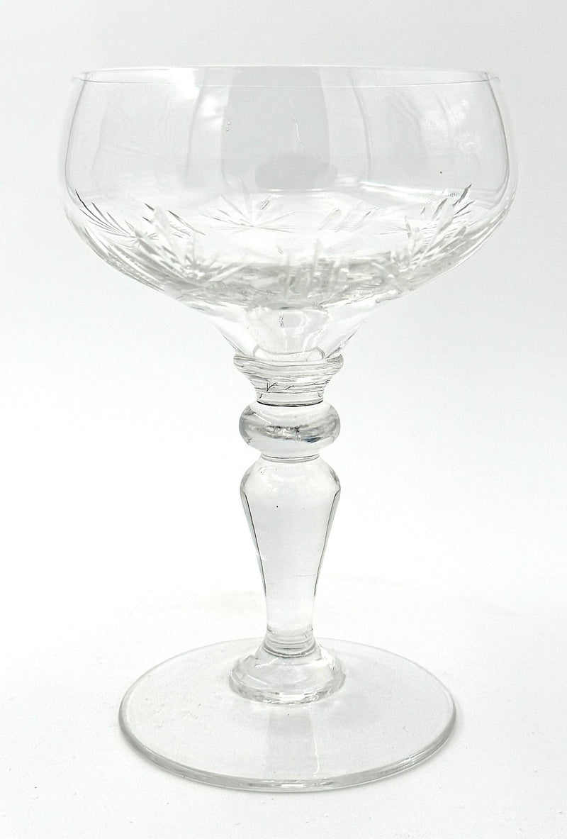 A set of eight 1930s Val St Lambert crystal glasses with etched stars