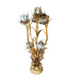 A wonderful 1960s Italian gilt metal flower lamp with seven lights in the flowers