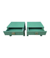 A rare pair of 1970s green lacquered side tables by Guy lefevre for Maison Jansen