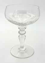 Eight 1930s Val St Lambert Crystal glasses with etched fern design