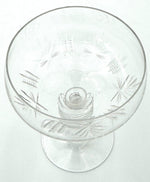 Eight 1930s Val St Lambert Crystal glasses with etched fern design