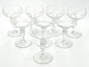 Eight 1930s Val St Lambert Crystal glasses with etched fern design