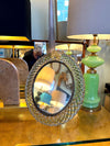 Art Deco mirror Murano green glass frame by Barovier & Toso with foglio d'oro crest