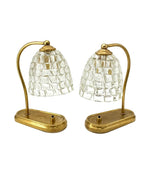 Mid century table lamps, Barovier Murano glass and brass - 1940s