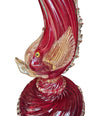 Mid Century table lamps Murano dolphin shaped lamps in red by Barovier & Toso - 1940s
