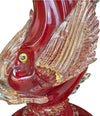 Mid Century table lamps Murano dolphin shaped lamps in red by Barovier & Toso - 1940s