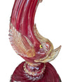 Mid Century table lamps Murano dolphin shaped lamps in red by Barovier & Toso - 1940s