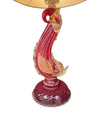 Mid Century table lamps Murano dolphin shaped lamps in red by Barovier & Toso - 1940s