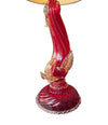 Mid Century table lamps Murano dolphin shaped lamps in red by Barovier & Toso - 1940s