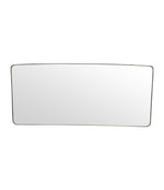 Mid Century mirror Italian brass framed 1950s with curved corners