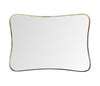 Mid century mirror brass framed with shaped curved corners 1950s Italian