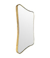 Mid century mirror brass framed with shaped curved corners 1950s Italian