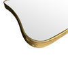 Mid century mirror brass framed with shaped curved corners 1950s Italian