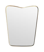 Mid Century mirror brass framed Italian with shaped top - 1950s
