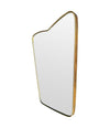 Mid Century mirror brass framed Italian with shaped top - 1950s