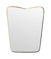 Mid Century mirror brass framed Italian with shaped top - 1950s