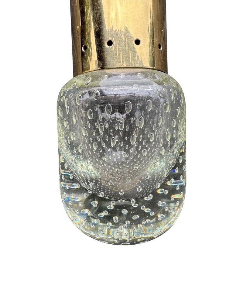 Mid century pendant light Murano glass and brass by Gino Sarfatti and Archimede Seguso