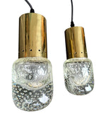 Mid century pendant light Murano glass and brass by Gino Sarfatti and Archimede Seguso