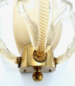 Mid Century wall sconces Murano glass and brass by Barovier and Toso - 1950s
