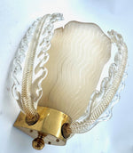 Mid Century wall sconces Murano glass and brass by Barovier and Toso - 1950s