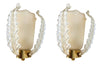 Mid Century wall sconces Murano glass and brass by Barovier and Toso - 1950s