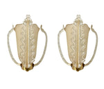Mid Century wall sconces Murano glass and brass by Barovier and Toso - 1950s