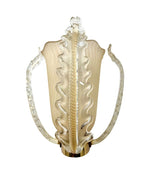 Mid Century wall sconces Murano glass and brass by Barovier and Toso - 1950s