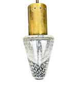 Mid century ceiling light Murano glass and brass pendant light by Gino Sarfatti and Archimede Seguso - 1950s - Italian