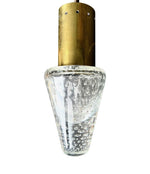 Mid century ceiling light Murano glass and brass pendant light by Gino Sarfatti and Archimede Seguso - 1950s - Italian