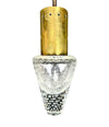 Mid century ceiling light Murano glass and brass pendant light by Gino Sarfatti and Archimede Seguso - 1950s - Italian