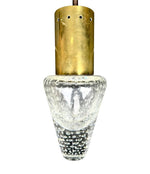 Mid century ceiling light Murano glass and brass pendant light by Gino Sarfatti and Archimede Seguso - 1950s - Italian