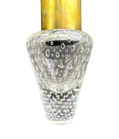 Mid century ceiling light Murano glass and brass pendant light by Gino Sarfatti and Archimede Seguso - 1950s - Italian