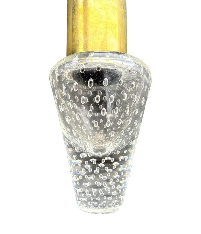 Mid century ceiling light Murano glass and brass pendant light by Gino Sarfatti and Archimede Seguso - 1950s - Italian
