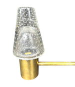 A rare 1950s Murano glass and brass wall light by Gino Sarfatti and Archimede Seguso.