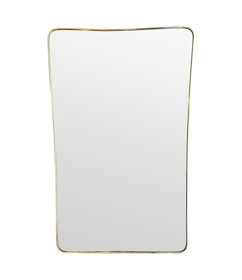 Mid century Italian brass framed mirror with original bevelled plate - mid century mirror