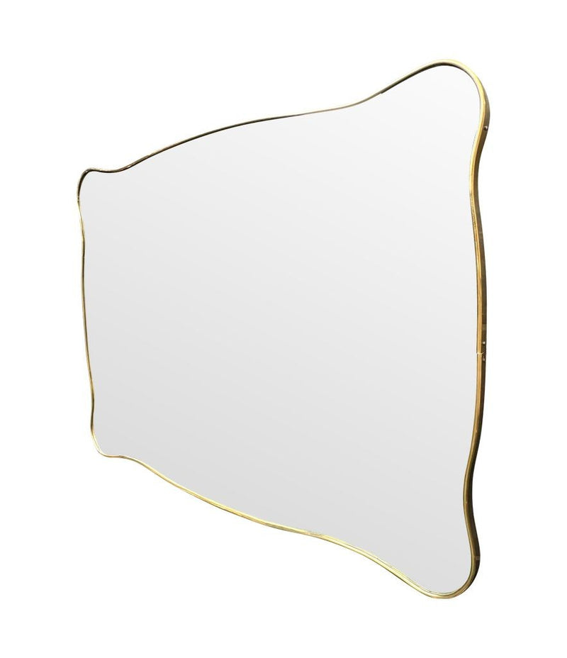 Mid century mirror brass framed Italian 1950s