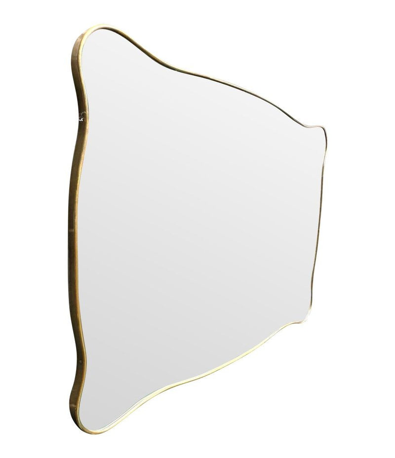 Mid century mirror brass framed Italian 1950s