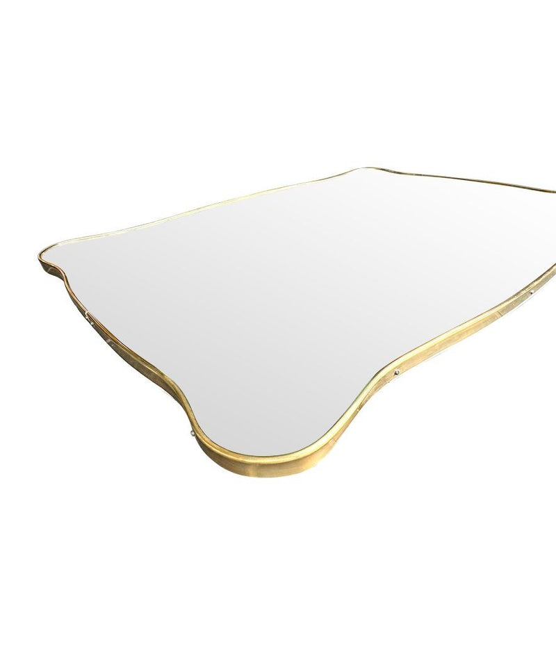 Mid century mirror brass framed Italian 1950s