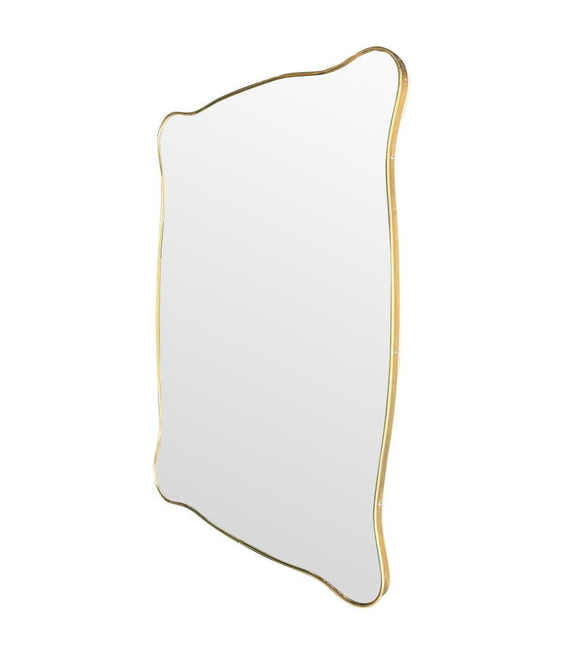 Mid century mirror brass framed Italian 1950s