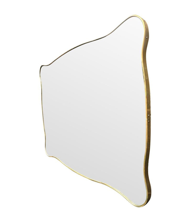 Mid century mirror brass framed Italian 1950s